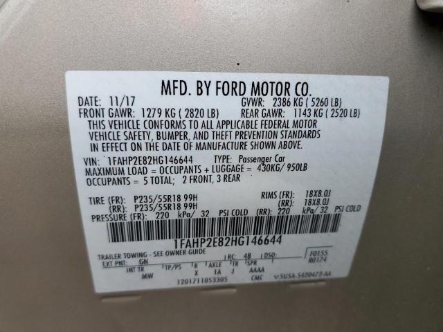 2017 Ford Taurus Sel VIN: 1FAHP2E82HG146644 Lot: 61467104