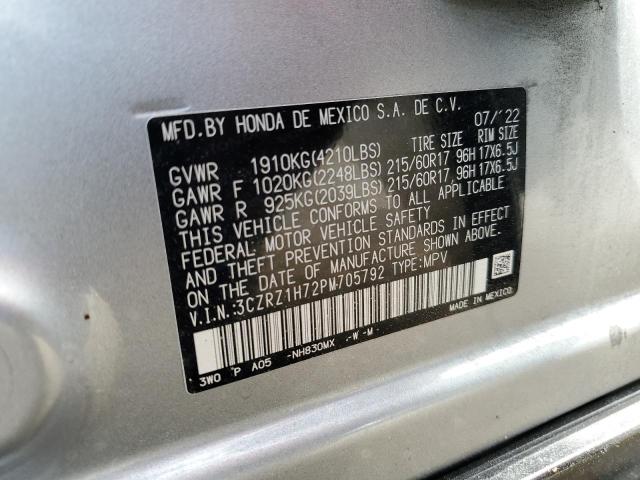 2023 Honda Hr-V Exl VIN: 3CZRZ1H72PM705792 Lot: 61544324