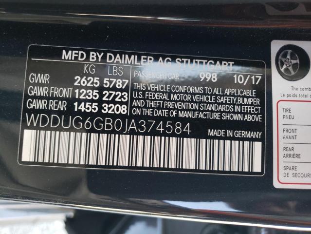 WDDUG6GB0JA374584 2018 MERCEDES-BENZ S CLASS - Image 12