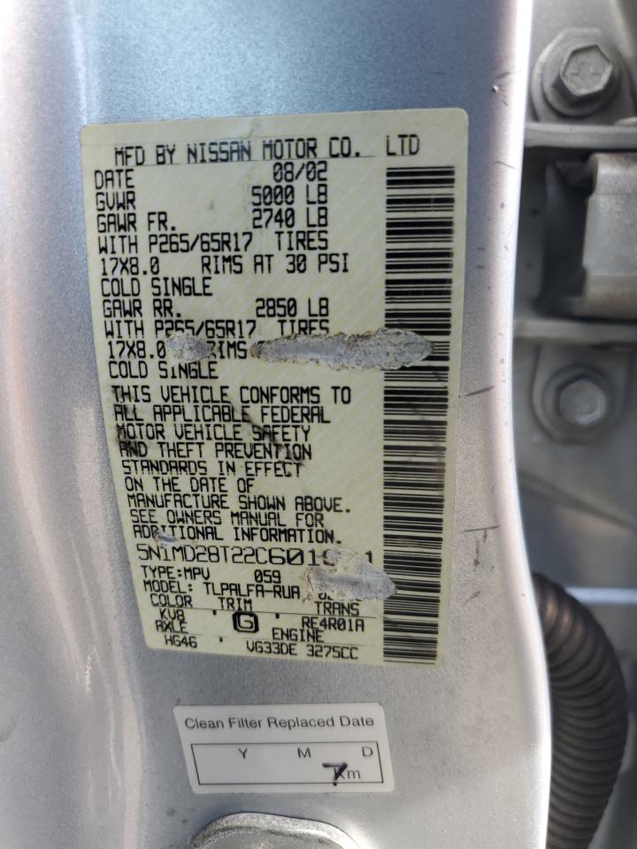 5N1MD28T22C601911 2002 Nissan Xterra Se