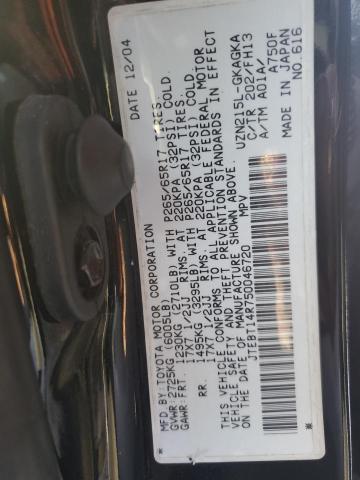 2005 Toyota 4Runner Sr5 VIN: JTEBT14R750046720 Lot: 60602394