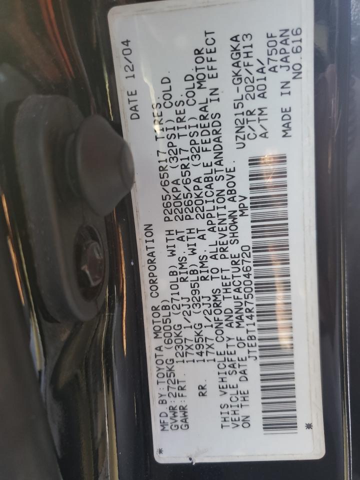 JTEBT14R750046720 2005 Toyota 4Runner Sr5