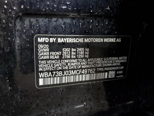 VIN WBA73BJ03MCF49762 2021 BMW 5 Series, 540 XI no.12