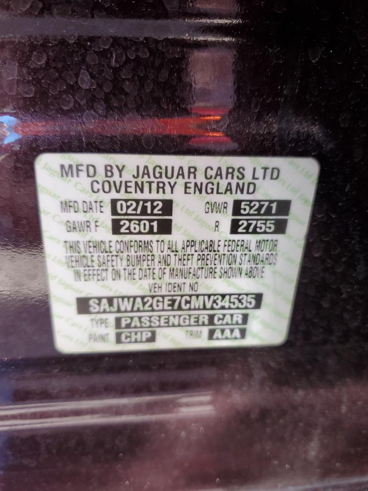 SAJWA2GE7CMV34535 2012 Jaguar Xjl Supercharged