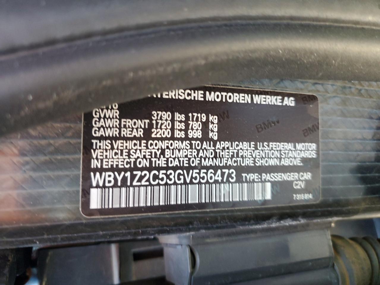 WBY1Z2C53GV556473 2016 BMW I3 Bev