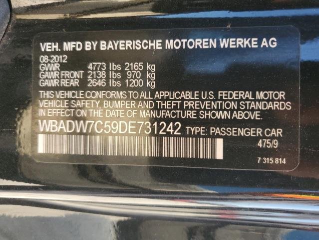 2013 BMW 328 I Sulev VIN: WBADW7C59DE731242 Lot: 62448984