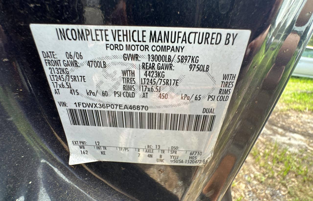 1FDWX36P07EA46870 2007 Ford F350 Super Duty