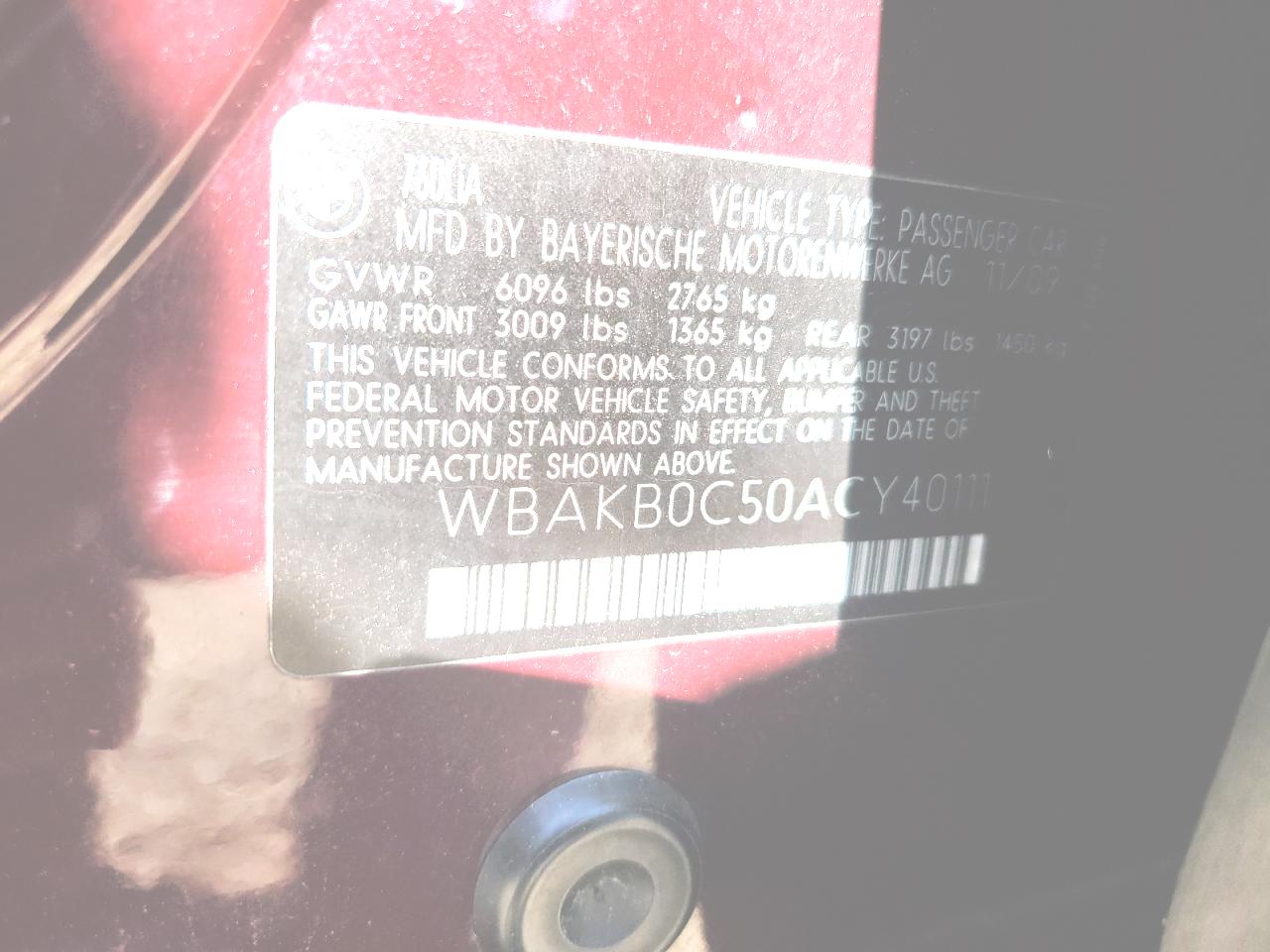 WBAKB0C50ACY40111 2010 BMW 760 Li