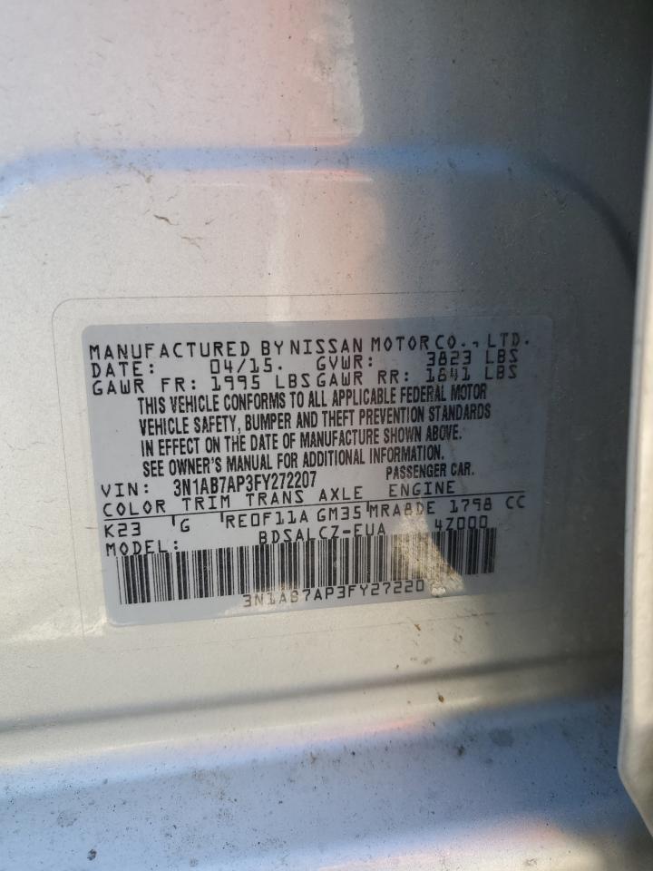 3N1AB7AP3FY272207 2015 Nissan Sentra S