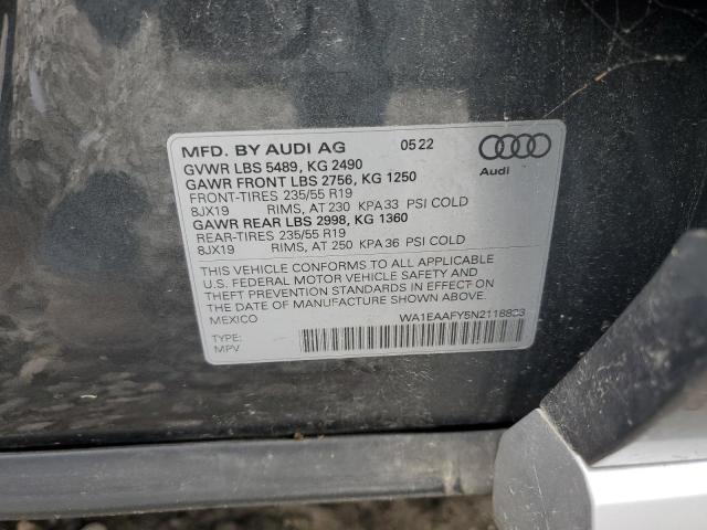 VIN WA1EAAFY5N2118833 2022 Audi Q5, Premium Plus 45 no.13