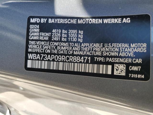 VIN WBA73AP09RCR88471 2024 BMW 4 Series, 430XI no.12