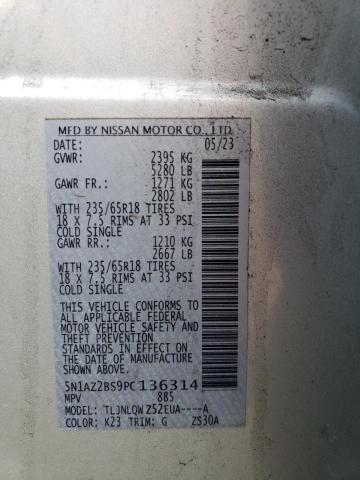 2023 Nissan Murano Sv VIN: 5N1AZ2BS9PC136314 Lot: 62091294