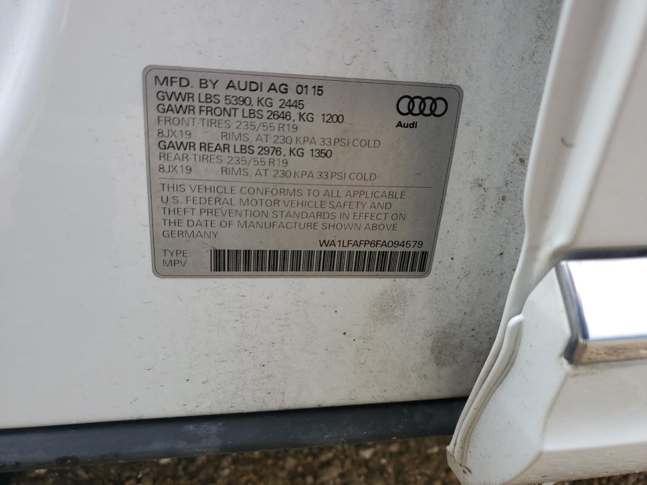 WA1LFAFP6FA094579 2015 Audi Q5 Premium Plus