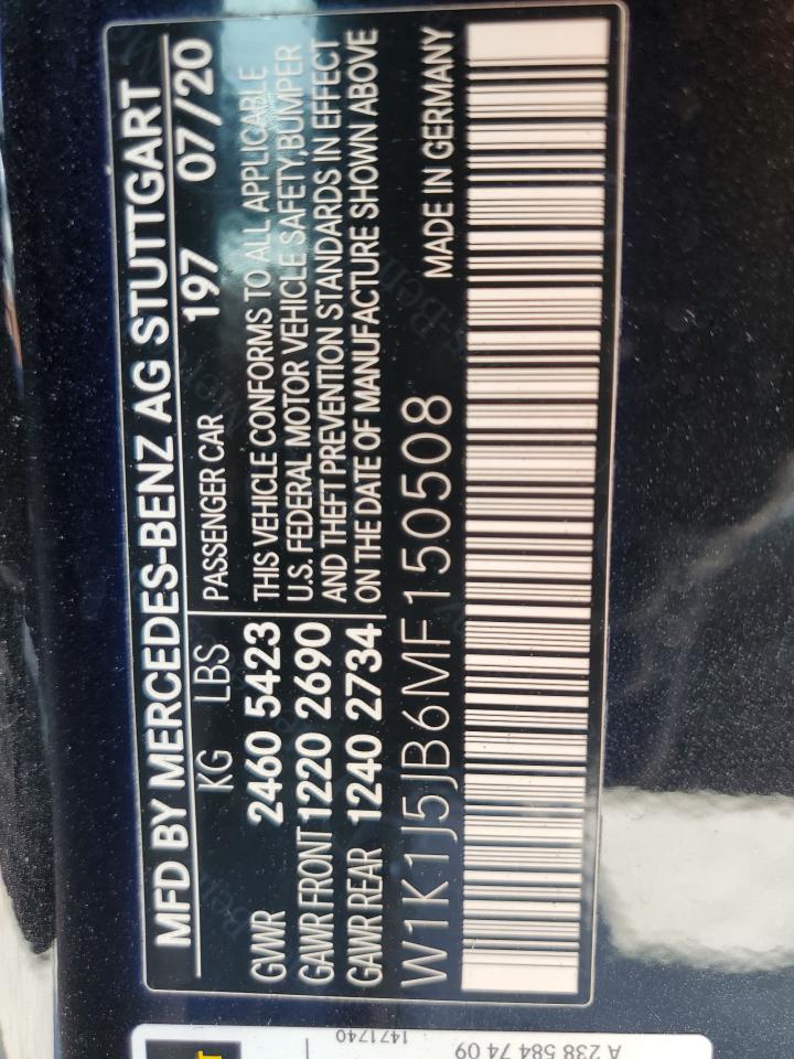 W1K1J5JB6MF150508 2021 Mercedes-Benz E 450