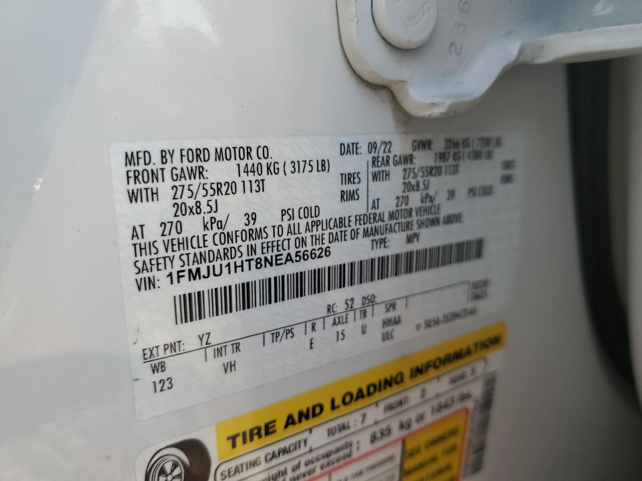 1FMJU1HT8NEA56626 2022 Ford Expedition Xlt