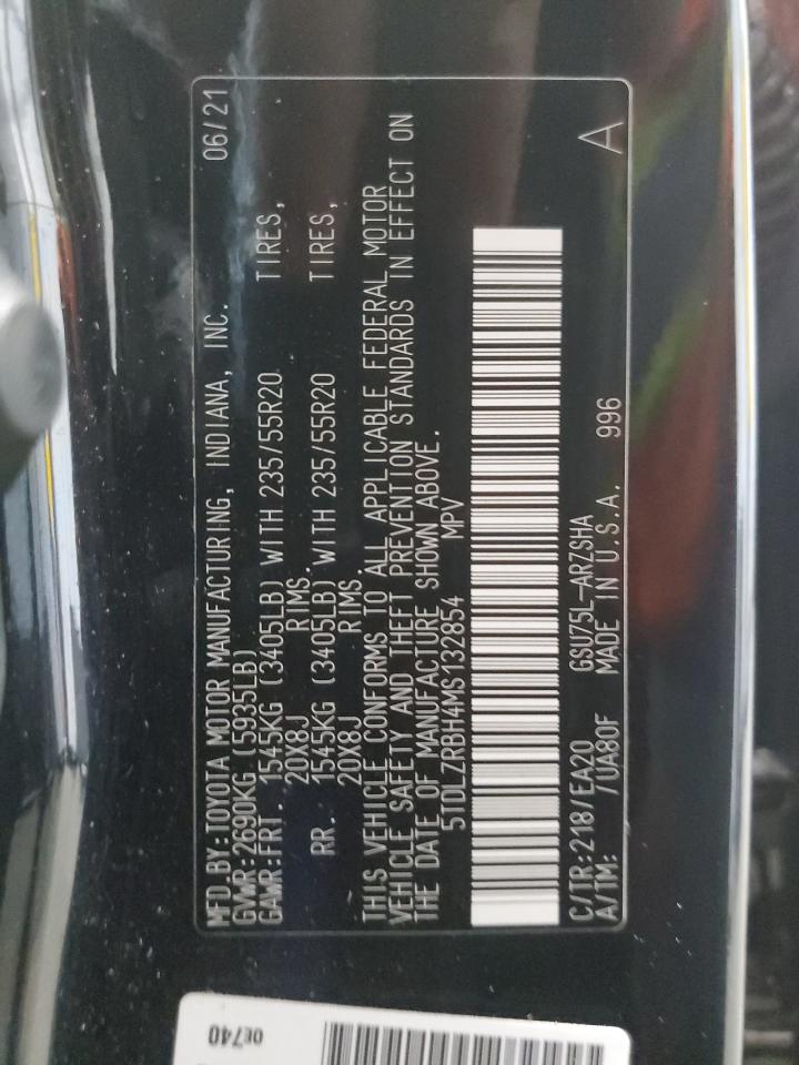 5TDLZRBH4MS132854 2021 Toyota Highlander Xse