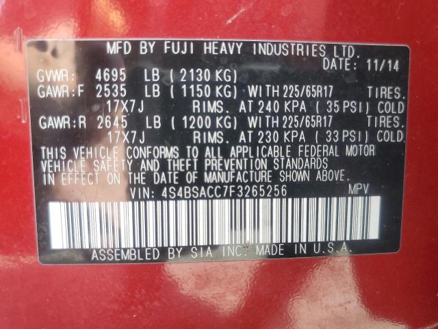 2015 SUBARU OUTBACK 2. - 4S4BSACC7F3265256