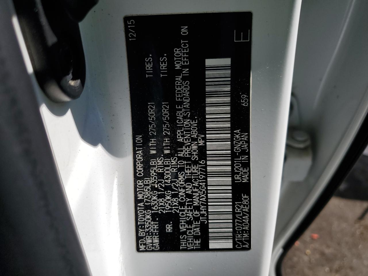 JTJHY7AX5G4197716 2016 Lexus Lx 570