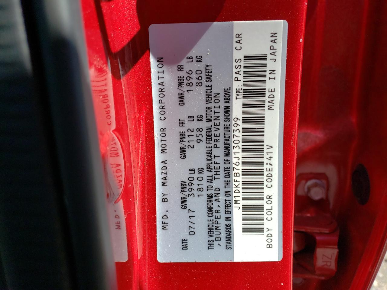 JM1DKFB76J1307399 2018 Mazda Cx-3 Sport