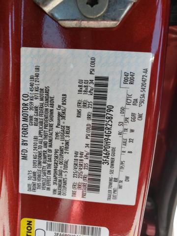 2016 FORD FUSION SE - 3FA6P0H94GR258790
