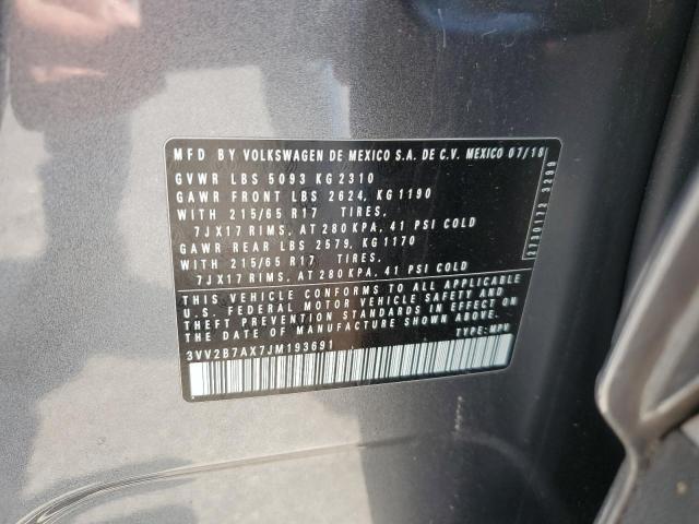 2018 VOLKSWAGEN TIGUAN SE - 3VV2B7AX7JM193691