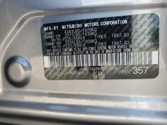 2019 Mitsubishi Outlander Sport Es VIN: JA4AR3AU8KU024968 Lot: 62486384