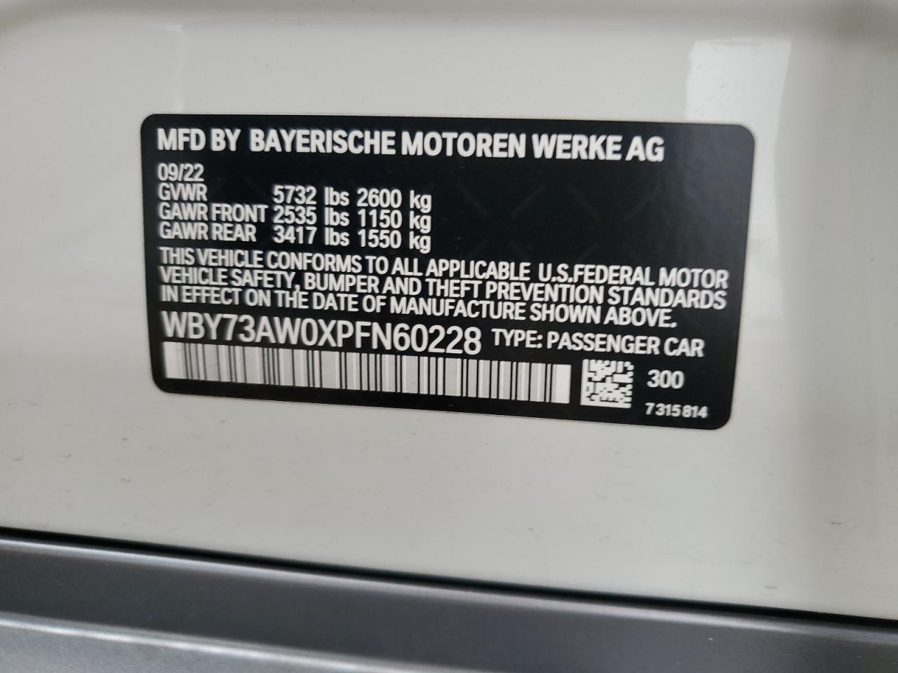 WBY73AW0XPFN60228 BMW i4 2023. Фото: 11
