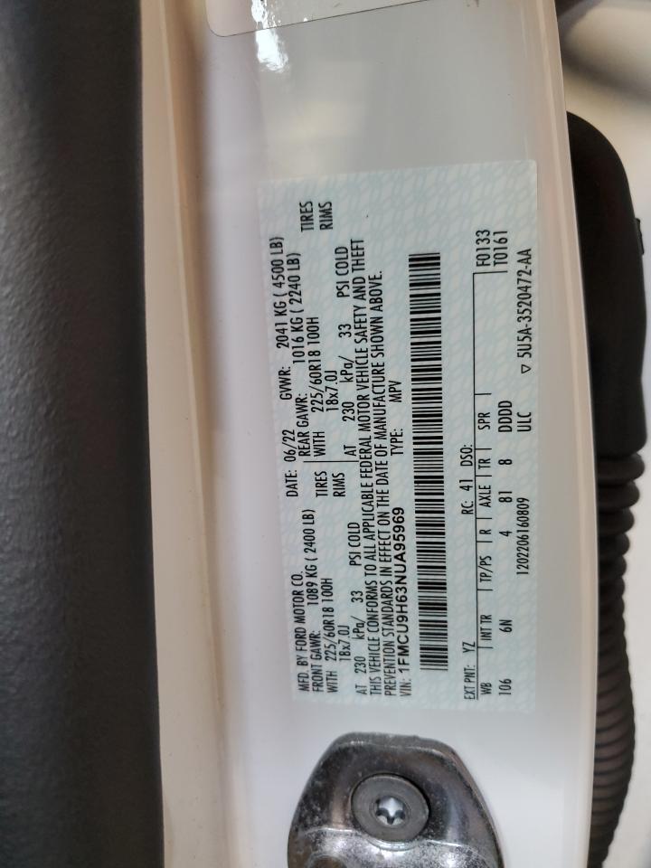 1FMCU9H63NUA95969 2022 Ford Escape Sel