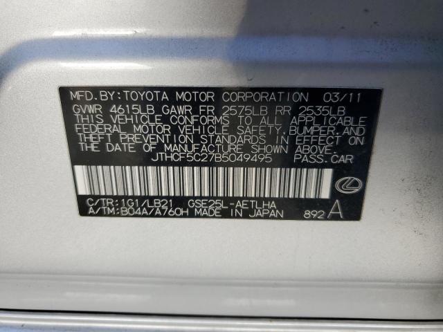 2011 Lexus Is 250 VIN: JTHCF5C27B5049495 Lot: 61764274