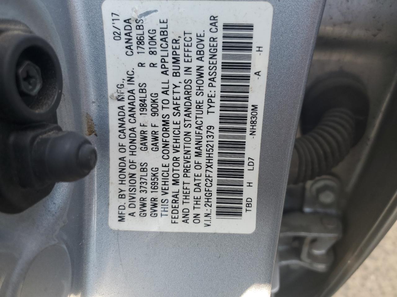 2HGFC2F7XHH521379 2017 Honda Civic Ex 2HGFC2F7XHH521379 2017 Honda Civic Ex