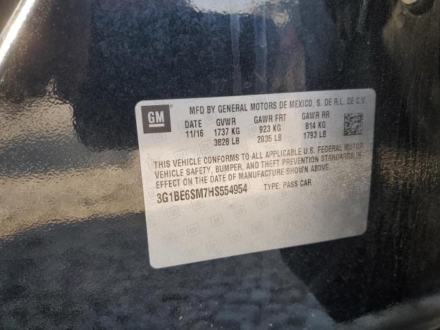 2017 Chevrolet Cruze Lt VIN: 3G1BE6SM7HS554954 Lot: 62220564
