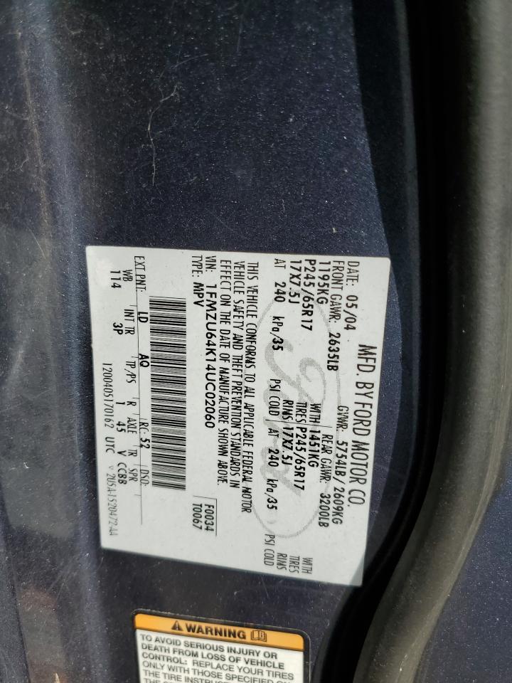 1FMZU64K14UC02060 2004 Ford Explorer Eddie Bauer