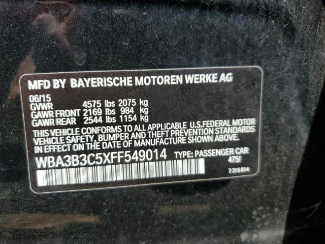 2015 BMW 328 Xi VIN: WBA3B3C5XFF549014 Lot: 62527974