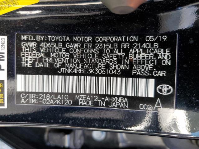 2019 TOYOTA COROLLA SE - JTNK4RBE3K3061043