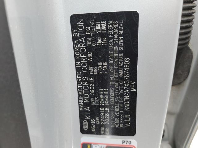 2016 Kia Soul VIN: KNDJN2A2XG7874603 Lot: 62021344