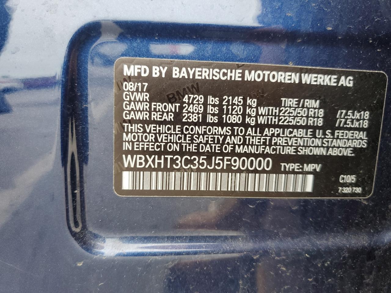 WBXHT3C35J5F90000 2018 BMW X1 xDrive28I