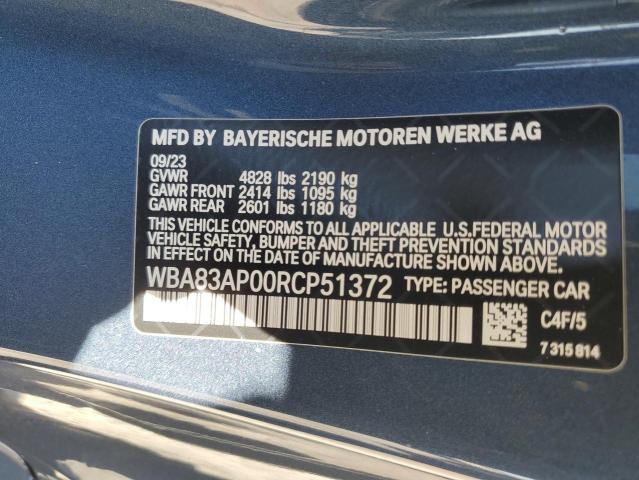 VIN WBA83AP00RCP51372 2024 BMW 4 Series, M440I no.13