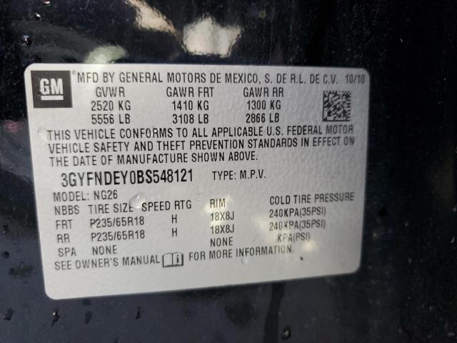 2011 Cadillac Srx Luxury Collection VIN: 3GYFNDEY0BS548121 Lot: 62120314