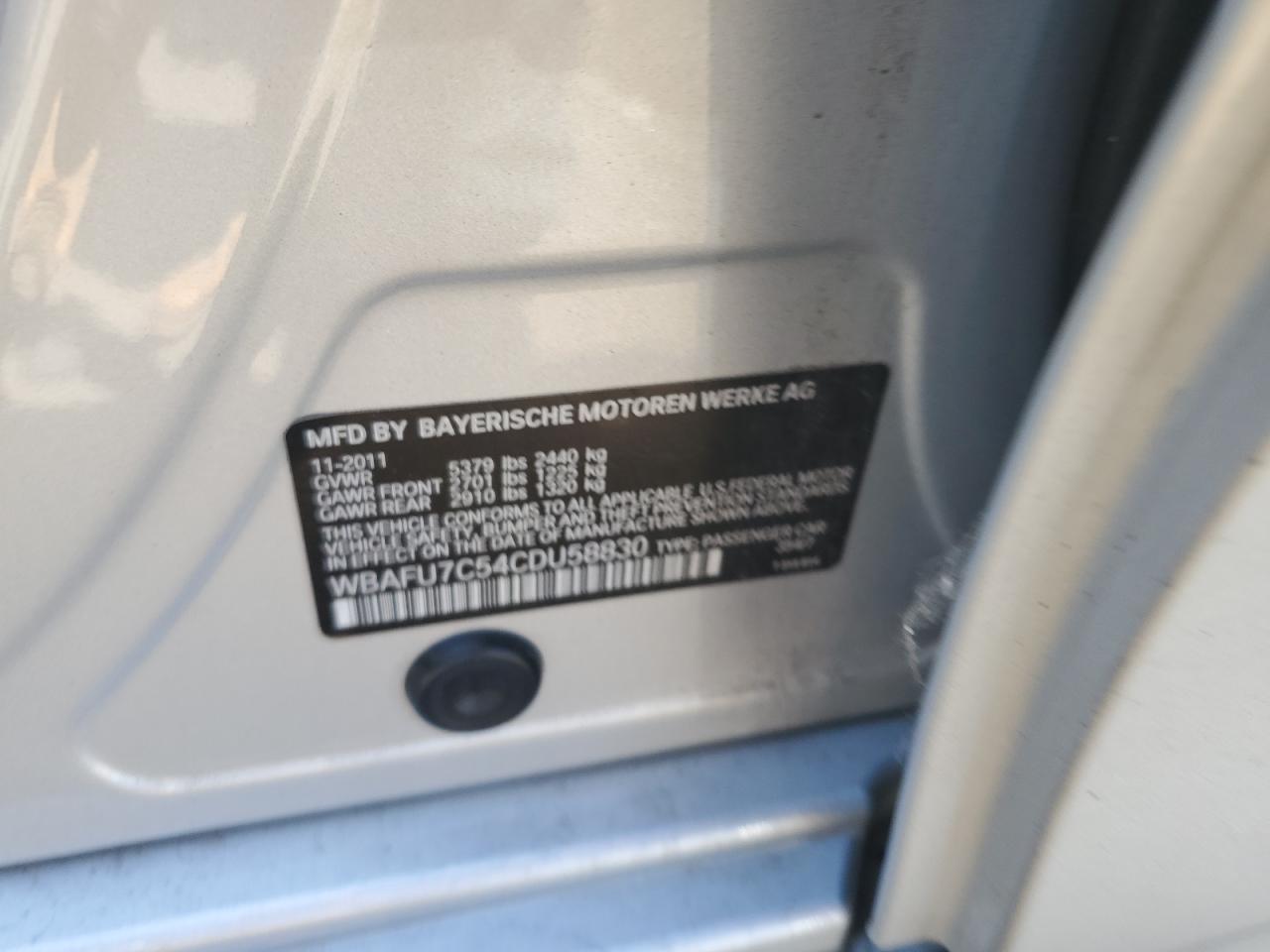 WBAFU7C54CDU58830 2012 BMW 535 Xi
