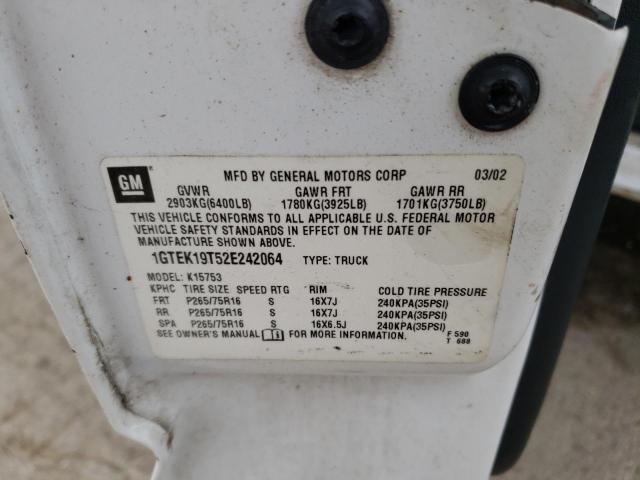 2002 GMC New Sierra K1500 VIN: 1GTEK19T52E242064 Lot: 61328444