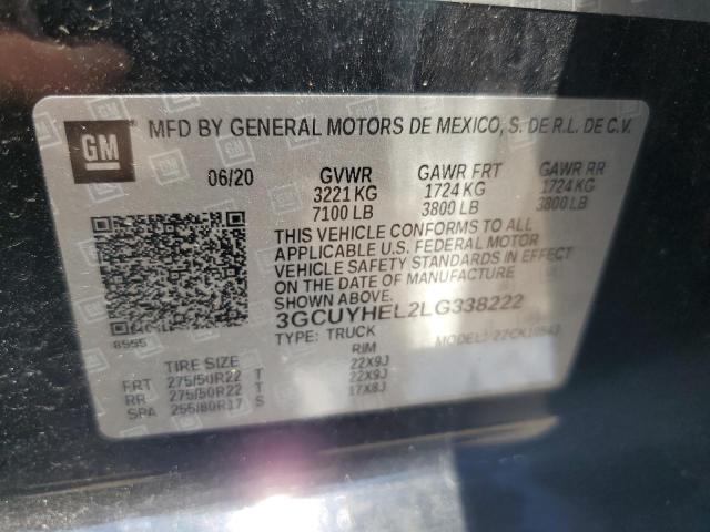 2020 CHEVROLET SILVERADO - 3GCUYHEL2LG338222