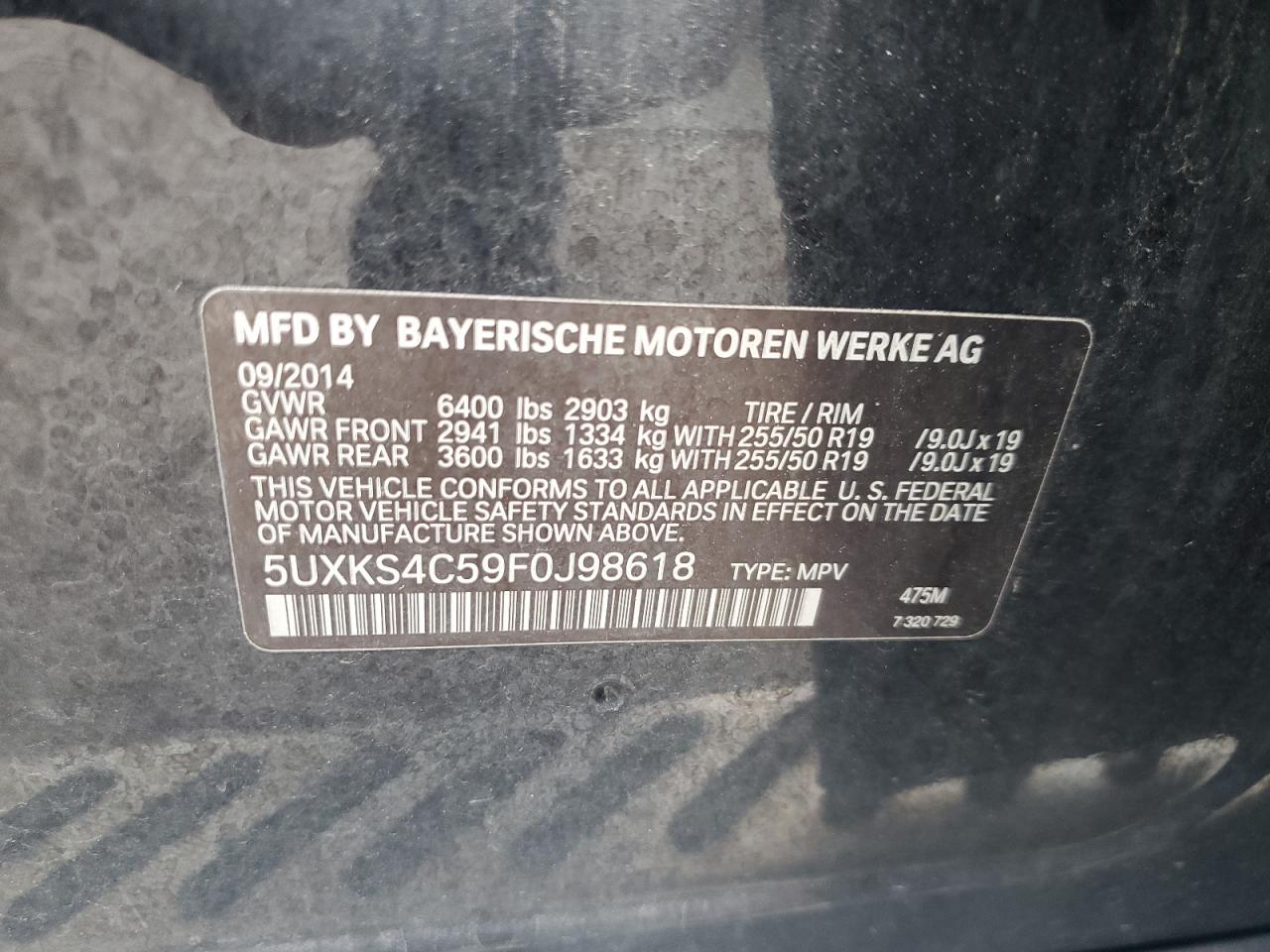 5UXKS4C59F0J98618 2015 BMW X5 xDrive35D