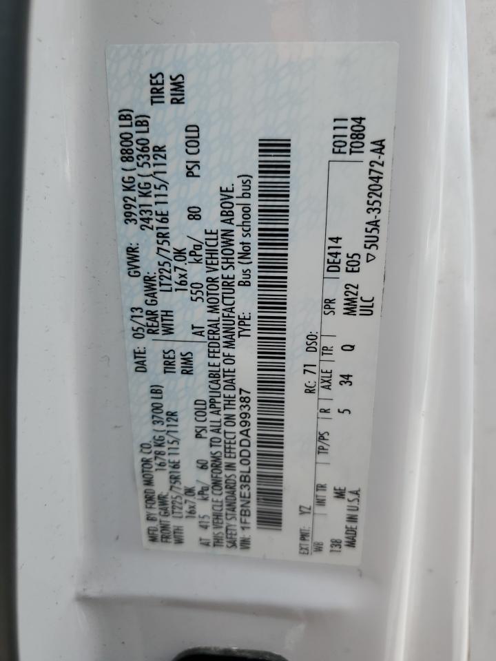 1FBNE3BL0DDA99387 2013 Ford Econoline E350 Super Duty Wagon