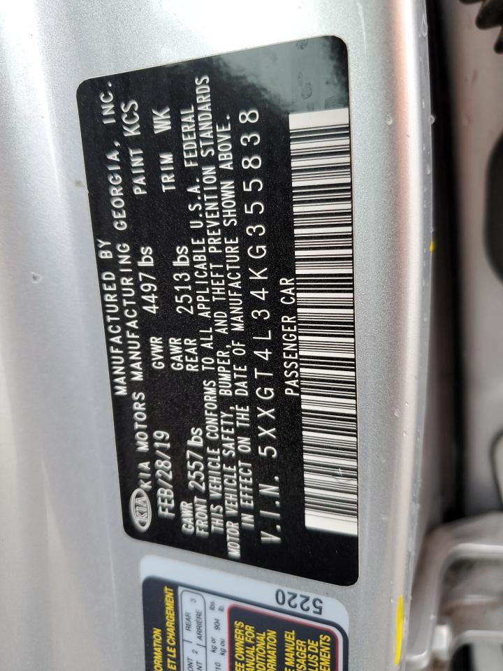 5XXGT4L34KG355838 2019 Kia Optima Lx