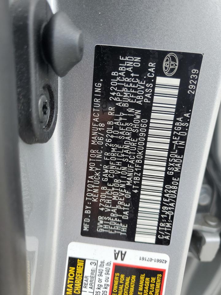 4T1BZ1FB0KU009060 2019 Toyota Avalon Xle