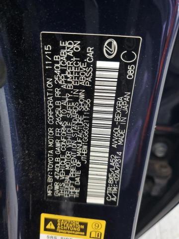 2016 Lexus Es 300H VIN: JTHBW1GG6G2111956 Lot: 61826174