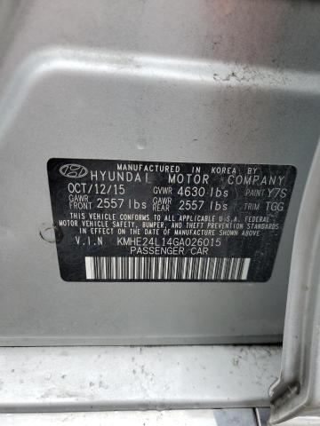 2016 HYUNDAI SONATA HYB - KMHE24L14GA026015