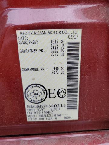 2017 NISSAN ALTIMA 2.5 - 1N4AL3AP2HN340215