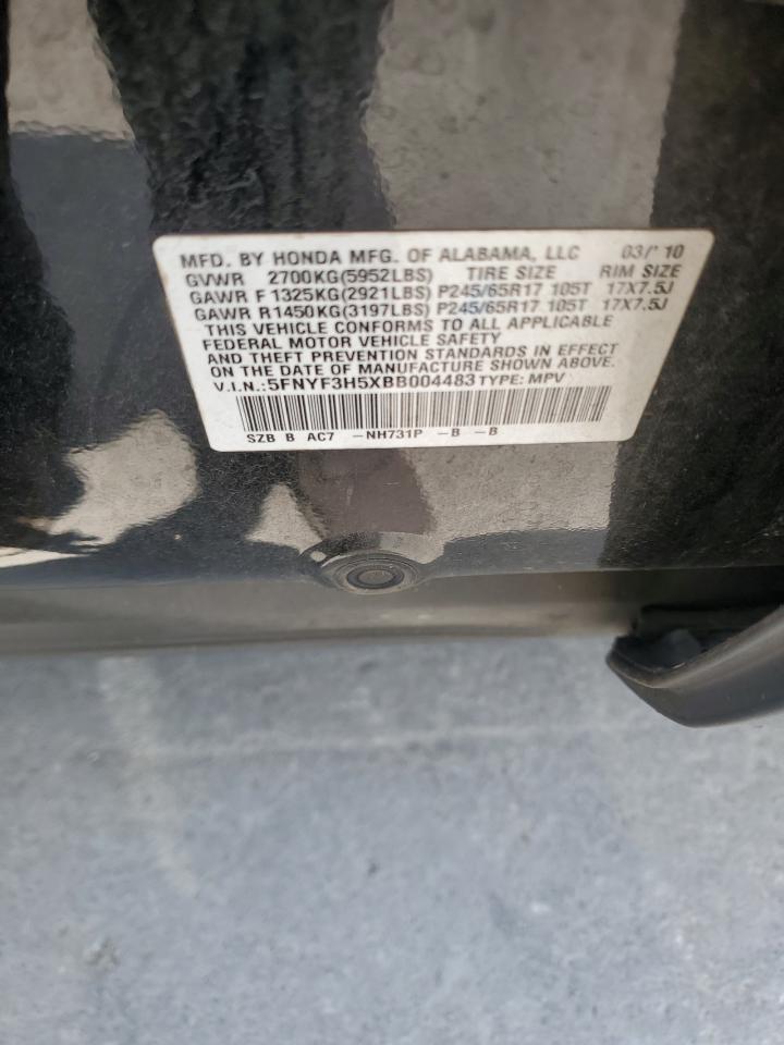 5FNYF3H5XBB004483 2011 Honda Pilot Exl