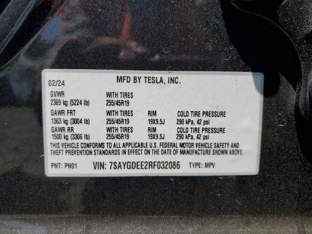 VIN 7SAYGDEE2RF032086 2024 Tesla MODEL Y no.13